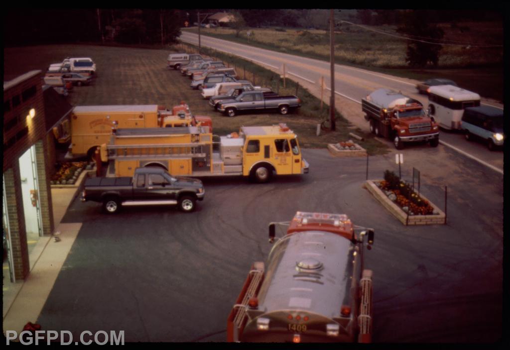 Engine 1212 Squad 1232 & Engine 1214
at Station 4, with two Tenders from another Department 