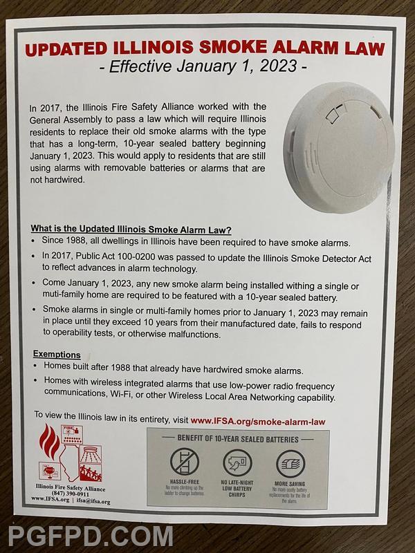 New Updates in the Smoke Alarm Law Pingree Grove & Countryside Fire